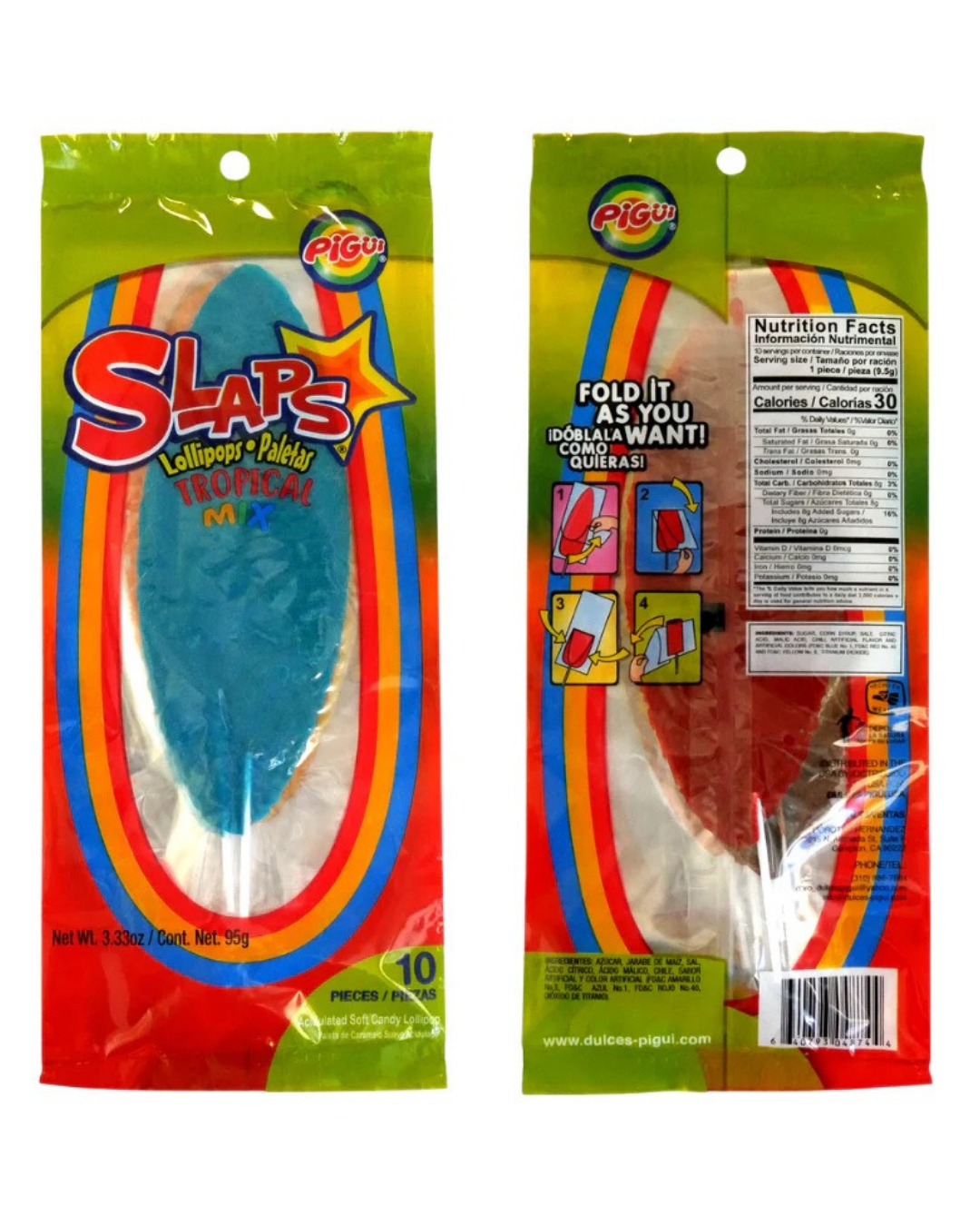 Pigui Slaps Tropical Mix 10uds.